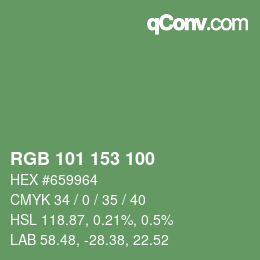 Color code: RGB 101 153 100 | qconv.com