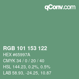 Color code: RGB 101 153 122 | qconv.com