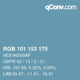 Color code: RGB 101 153 175 | qconv.com
