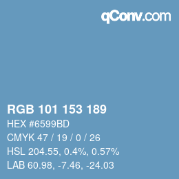 Color code: RGB 101 153 189 | qconv.com