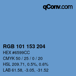 Color code: RGB 101 153 204 | qconv.com