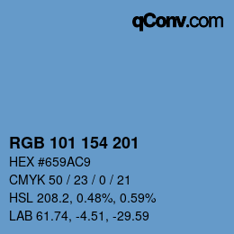 Código de color: RGB 101 154 201 | qconv.com