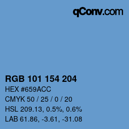 Color code: RGB 101 154 204 | qconv.com