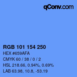 Color code: RGB 101 154 250 | qconv.com