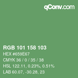 カラーコード: RGB 101 158 103 | qconv.com