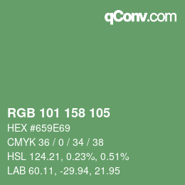 Color code: RGB 101 158 105 | qconv.com