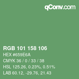 Color code: RGB 101 158 106 | qconv.com