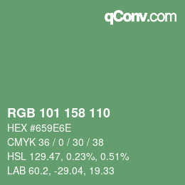 カラーコード: RGB 101 158 110 | qconv.com