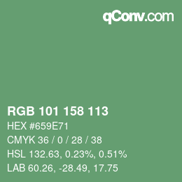 Color code: RGB 101 158 113 | qconv.com