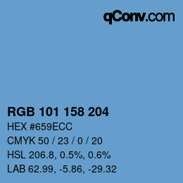 Color code: RGB 101 158 204 | qconv.com