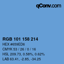 Color code: RGB 101 158 214 | qconv.com
