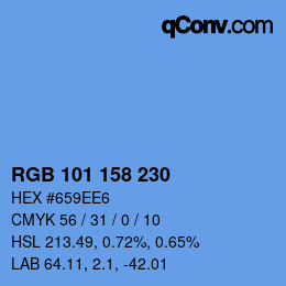 Color code: RGB 101 158 230 | qconv.com