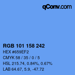 颜色代码: RGB 101 158 242 | qconv.com