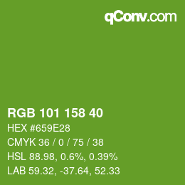 Color code: RGB 101 158 40 | qconv.com