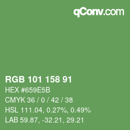 Color code: RGB 101 158 91 | qconv.com