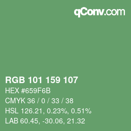 Color code: RGB 101 159 107 | qconv.com