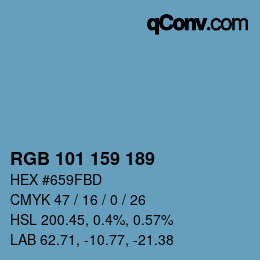 Color code: RGB 101 159 189 | qconv.com