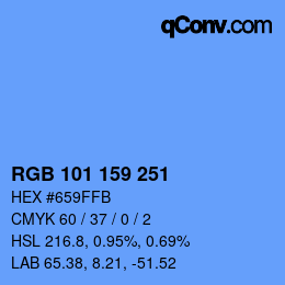 Color code: RGB 101 159 251 | qconv.com
