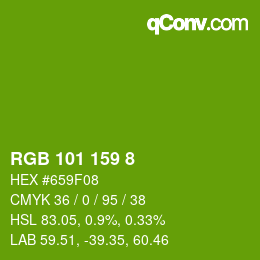 Color code: RGB 101 159 8 | qconv.com