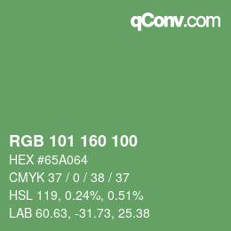 Color code: RGB 101 160 100 | qconv.com