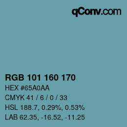 Color code: RGB 101 160 170 | qconv.com