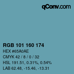Color code: RGB 101 160 174 | qconv.com