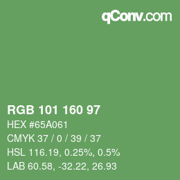 Color code: RGB 101 160 97 | qconv.com