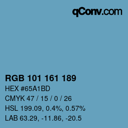 Color code: RGB 101 161 189 | qconv.com