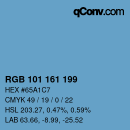 カラーコード: RGB 101 161 199 | qconv.com