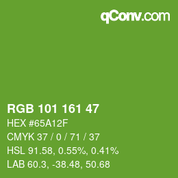 Color code: RGB 101 161 47 | qconv.com