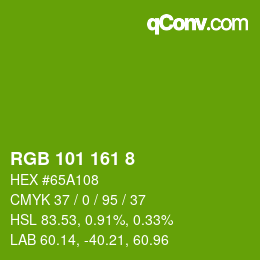 Color code: RGB 101 161 8 | qconv.com