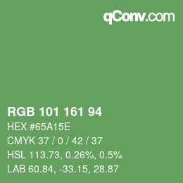 Farbcode: RGB 101 161 94 | qconv.com
