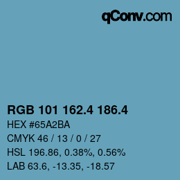 カラーコード: RGB 101 162.4 186.4 | qconv.com