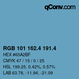 カラーコード: RGB 101 162.4 191.4 | qconv.com