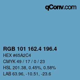 カラーコード: RGB 101 162.4 196.4 | qconv.com