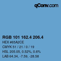 カラーコード: RGB 101 162.4 206.4 | qconv.com