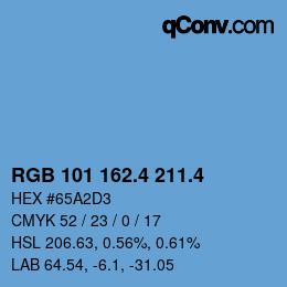 カラーコード: RGB 101 162.4 211.4 | qconv.com