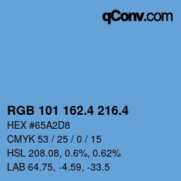 カラーコード: RGB 101 162.4 216.4 | qconv.com