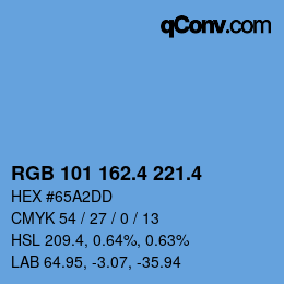カラーコード: RGB 101 162.4 221.4 | qconv.com
