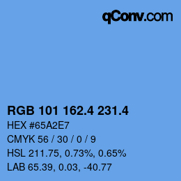 カラーコード: RGB 101 162.4 231.4 | qconv.com