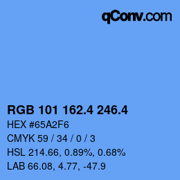 カラーコード: RGB 101 162.4 246.4 | qconv.com