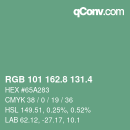 カラーコード: RGB 101 162.8 131.4 | qconv.com