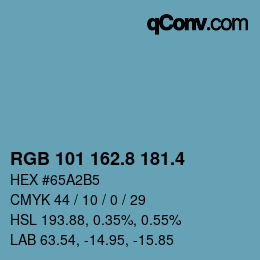 カラーコード: RGB 101 162.8 181.4 | qconv.com