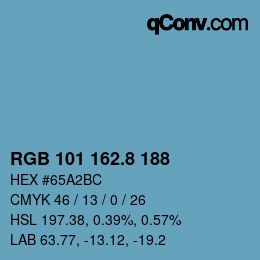 カラーコード: RGB 101 162.8 188 | qconv.com