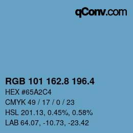 カラーコード: RGB 101 162.8 196.4 | qconv.com