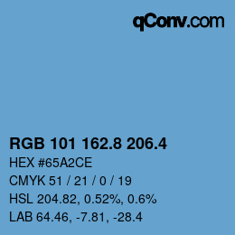 カラーコード: RGB 101 162.8 206.4 | qconv.com