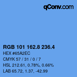 カラーコード: RGB 101 162.8 236.4 | qconv.com