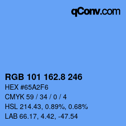 カラーコード: RGB 101 162.8 246 | qconv.com