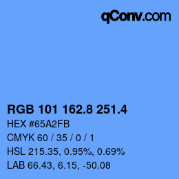 カラーコード: RGB 101 162.8 251.4 | qconv.com