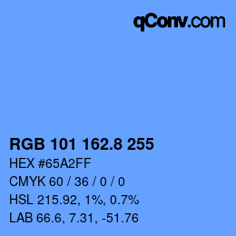 カラーコード: RGB 101 162.8 255 | qconv.com